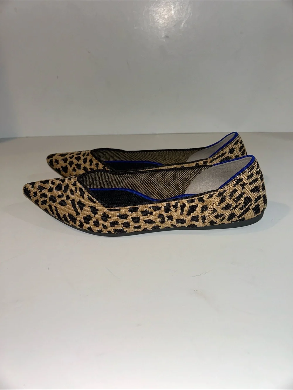 Rothy’s Pointed Tie Leopard Pattern Flats - Picture 1 of 10